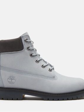 Timberland Light Gray and Dark Gray Nubuck Lace-Up Boot